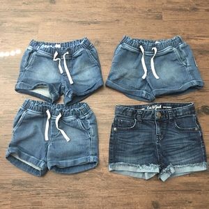Set of 4 girls jean shorts